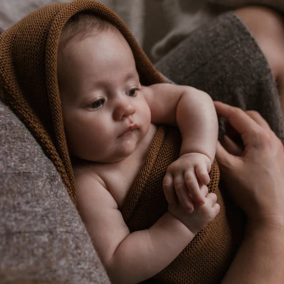 Baby Blanket - Mocha | Merino Wool Cocoon | Hvid | Baby Boutique