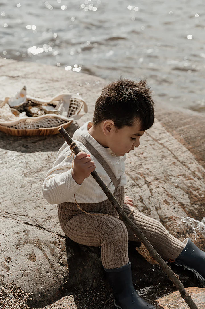 Silly Silas | Baby and Children's Clothing | Footed Tights- Oyster Grey
