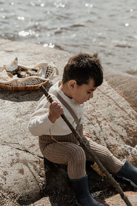 Silly Silas | Baby and Children's Clothing | Footed Tights- Oyster Grey