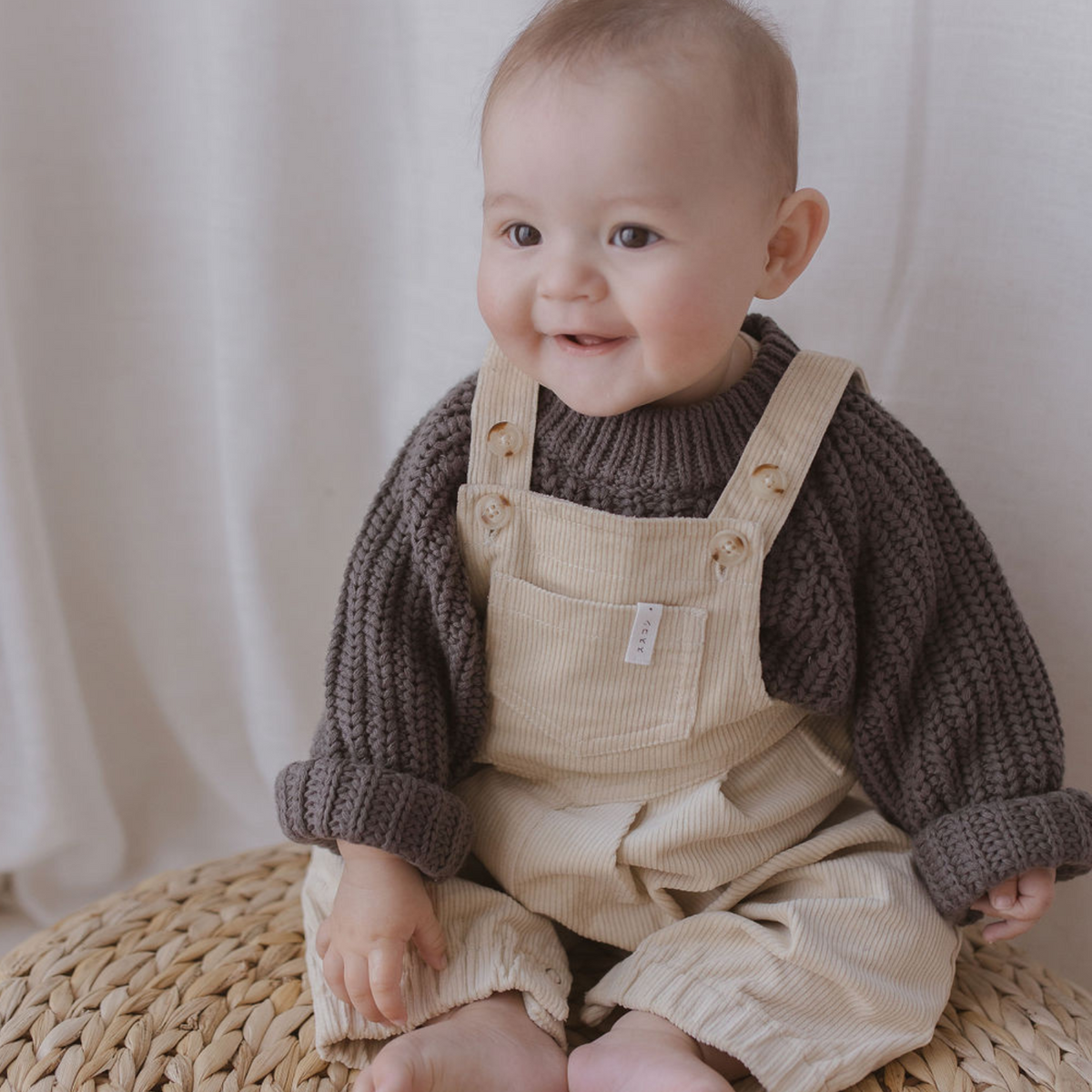 Unisex Baby Overalls - Beige | Baby & Childrens Clothing | Susukoshi