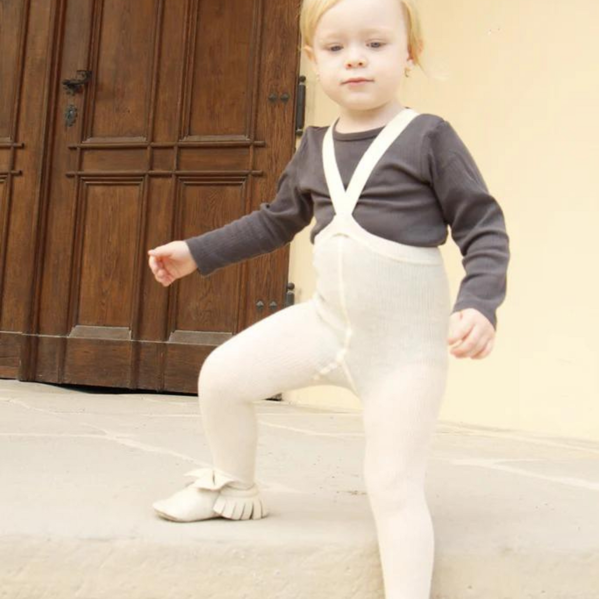 Silly Silas | Baby & Children's Clothing | Footed Tights - Cream