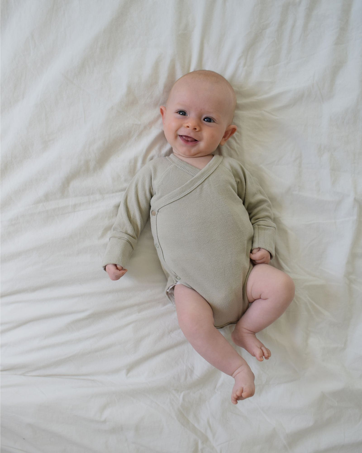 Baby Bodysuit | Long Sleeve - Pebble | Baby Clothing | Susukoshi