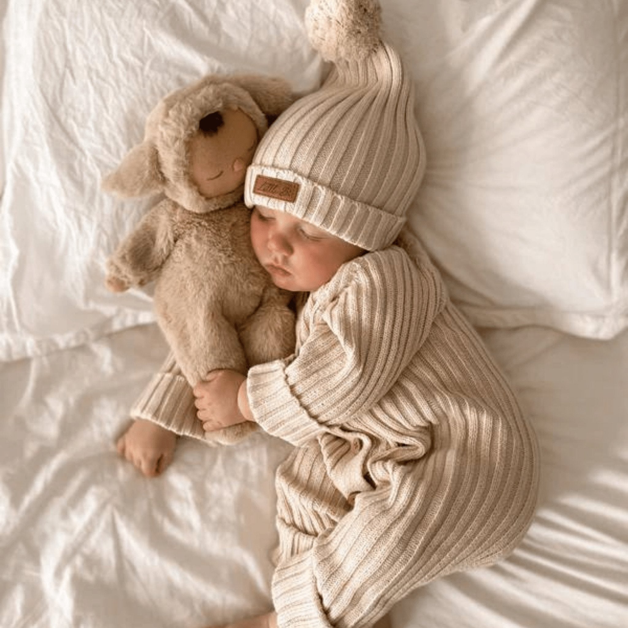 Baby Clothing Ribbed Newbon Romper Honey Milk Little B's