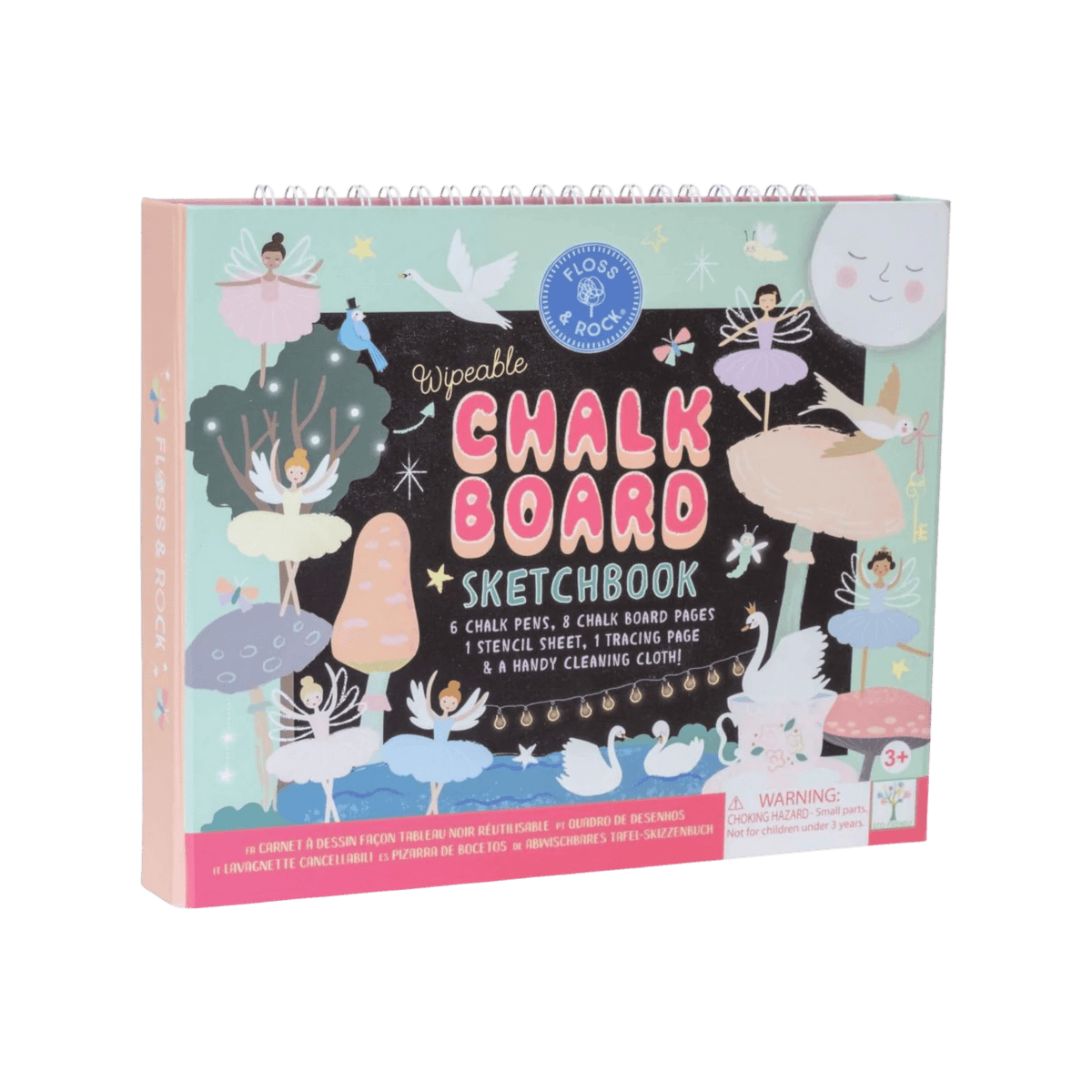 Floss & Rock Activity Set | Kids Toys | Chalk Board Sketchbook - Enchanted 