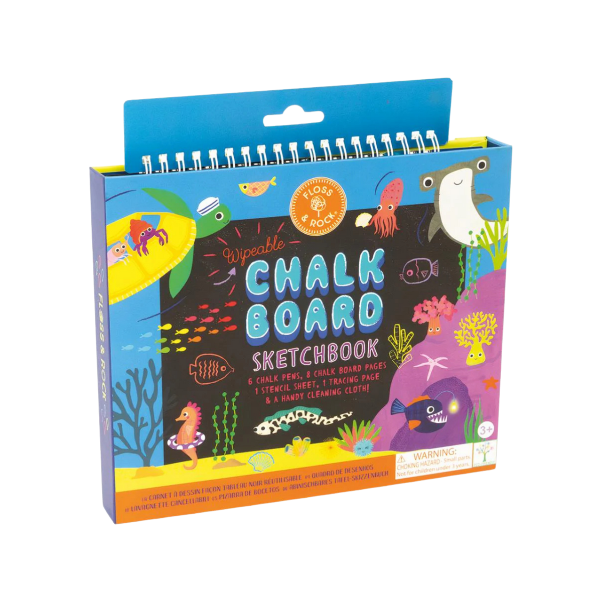 Floss & Rock Kids Activity Set | Kids Toys | Chalk Board Sketch Book Ocean