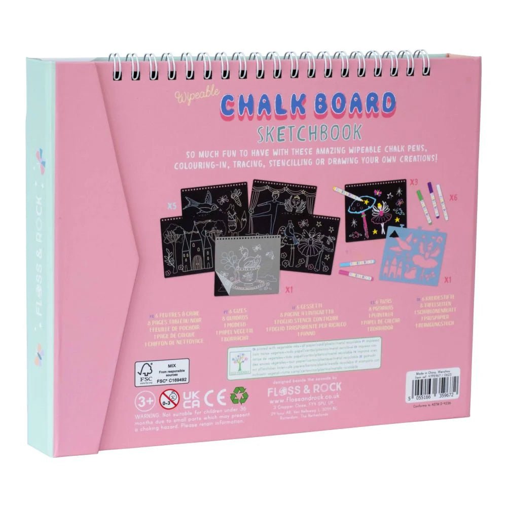 Floss & Rock Activity Set | Kids Toys | Chalk Board Sketchbook - Enchanted 