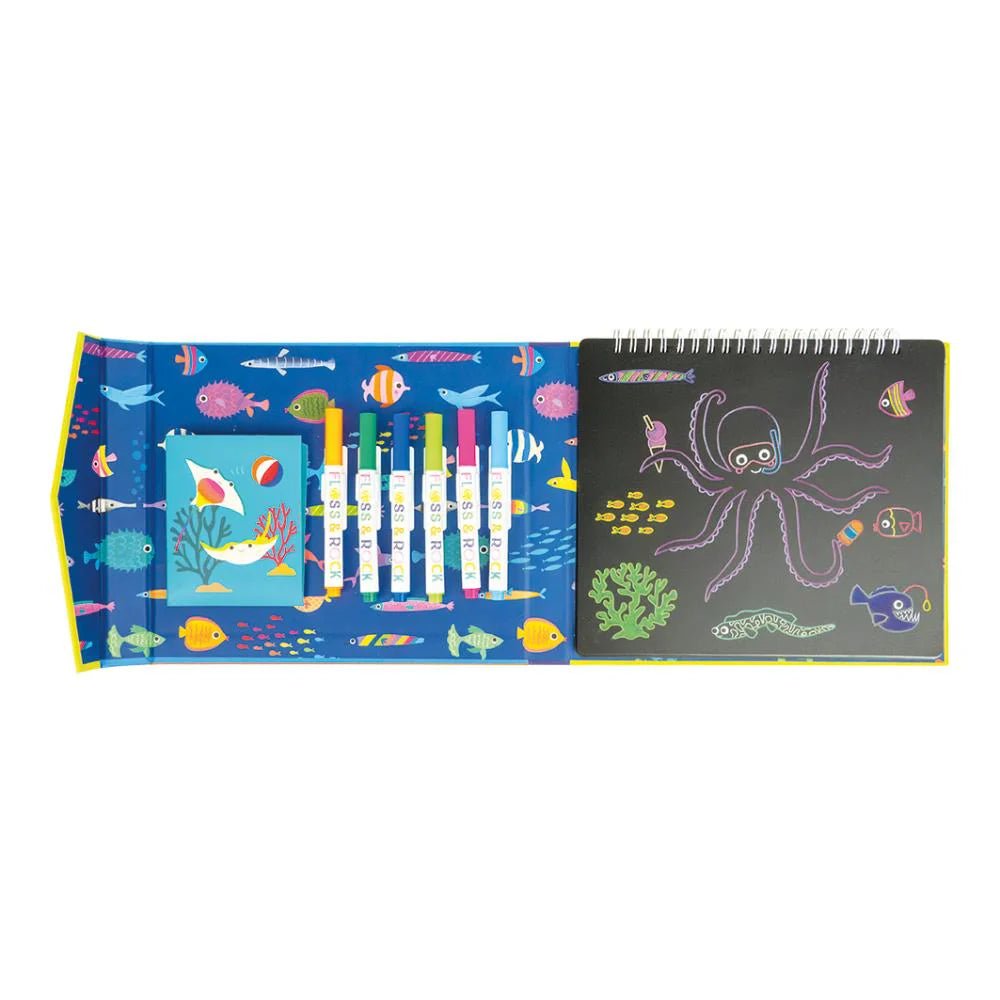 Floss & Rock Kids Activity Set | Kids Toys | Chalk Board Sketchbook Ocean