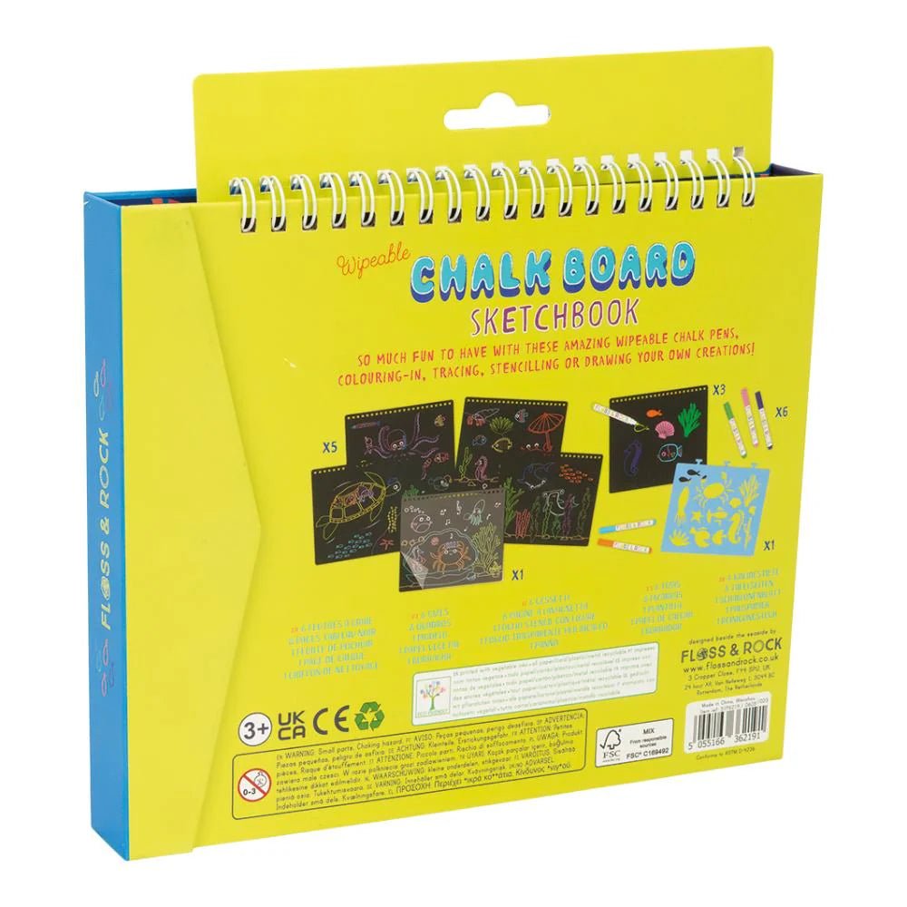 Floss & Rock Kids Activity Set | Kids Toys | Chalk Board Sketchbook Ocean
