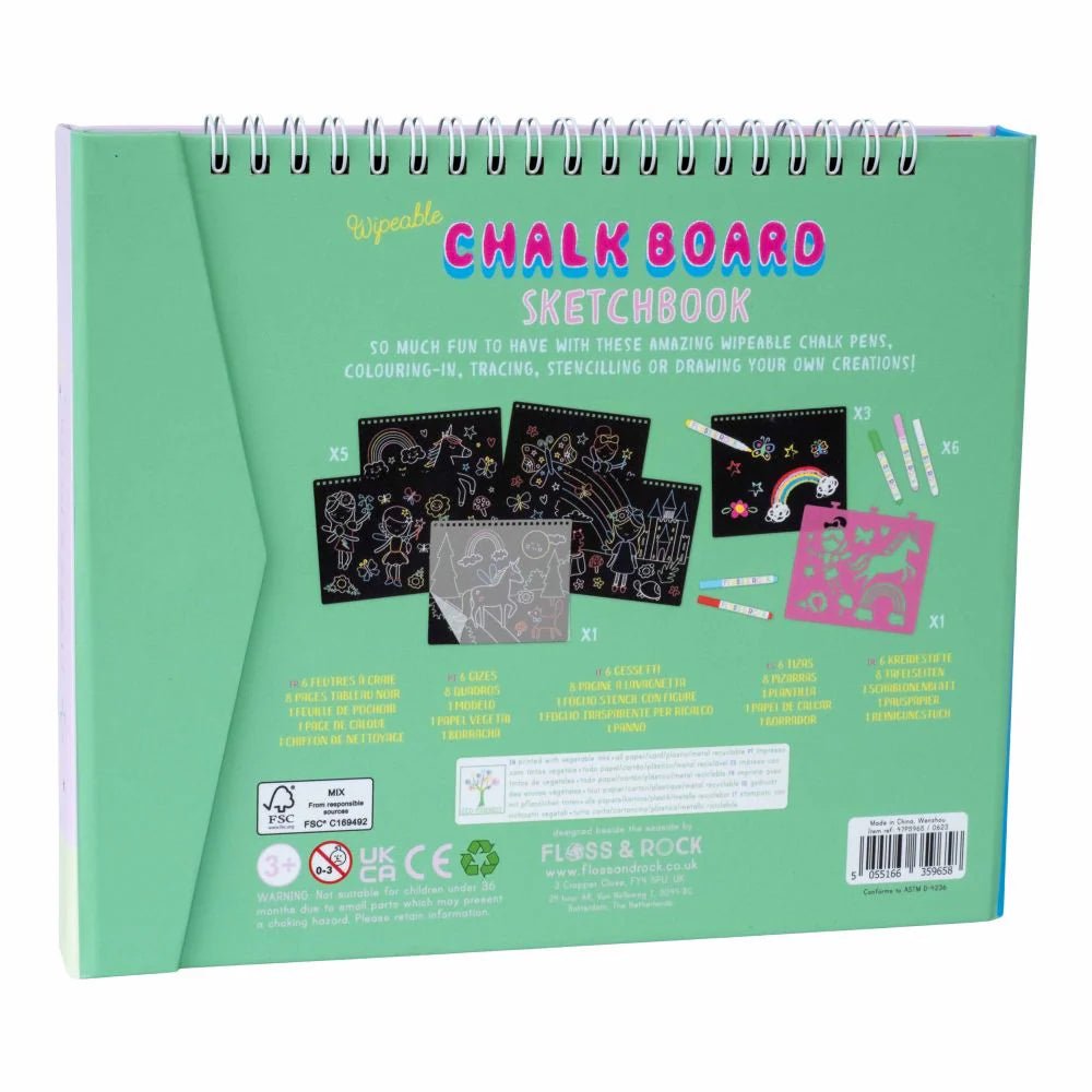 Floss & Rock Kids Activity Sets | Kids Toys | Chalk Board Sketchbook - Rainbow Fairy