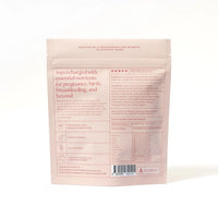 Back of the Franjos Kitchen Hydration Powder package with text and nutrition information on a white background