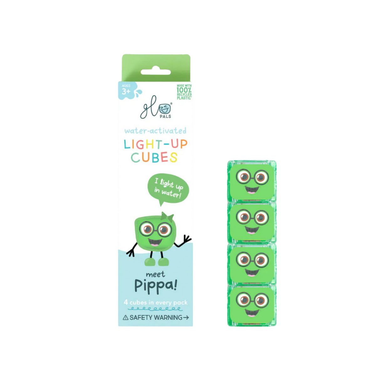 Glo Pals Light Up Sensory Cubes - Green