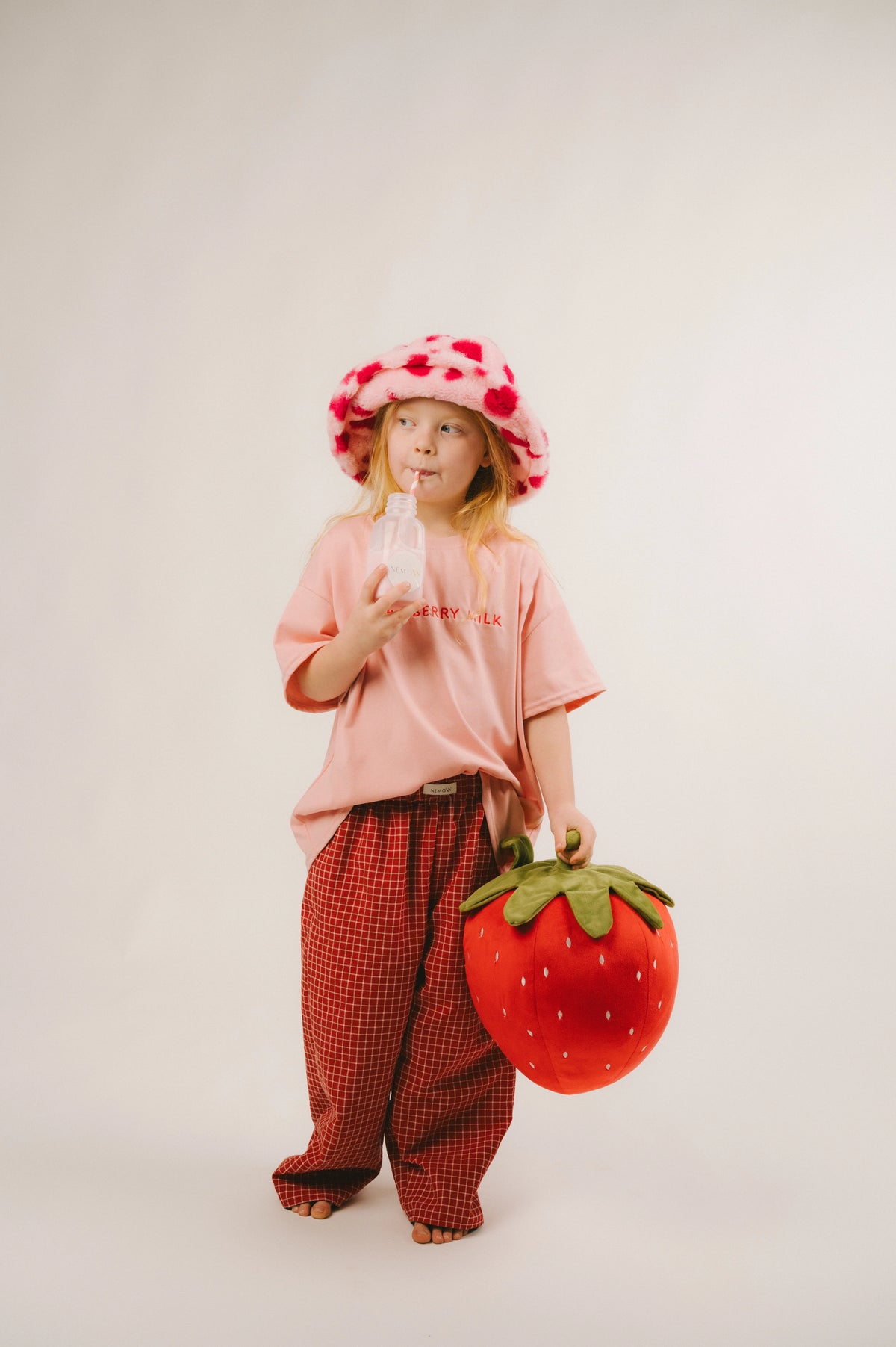 Kids Clothing | Kids Graphic Tee | Nemow - Strawberry Milk Tee