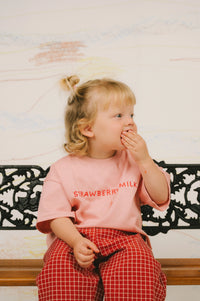 Kids Clothing | Kids Graphic Tee | Nemow - Strawberry Milk Tee