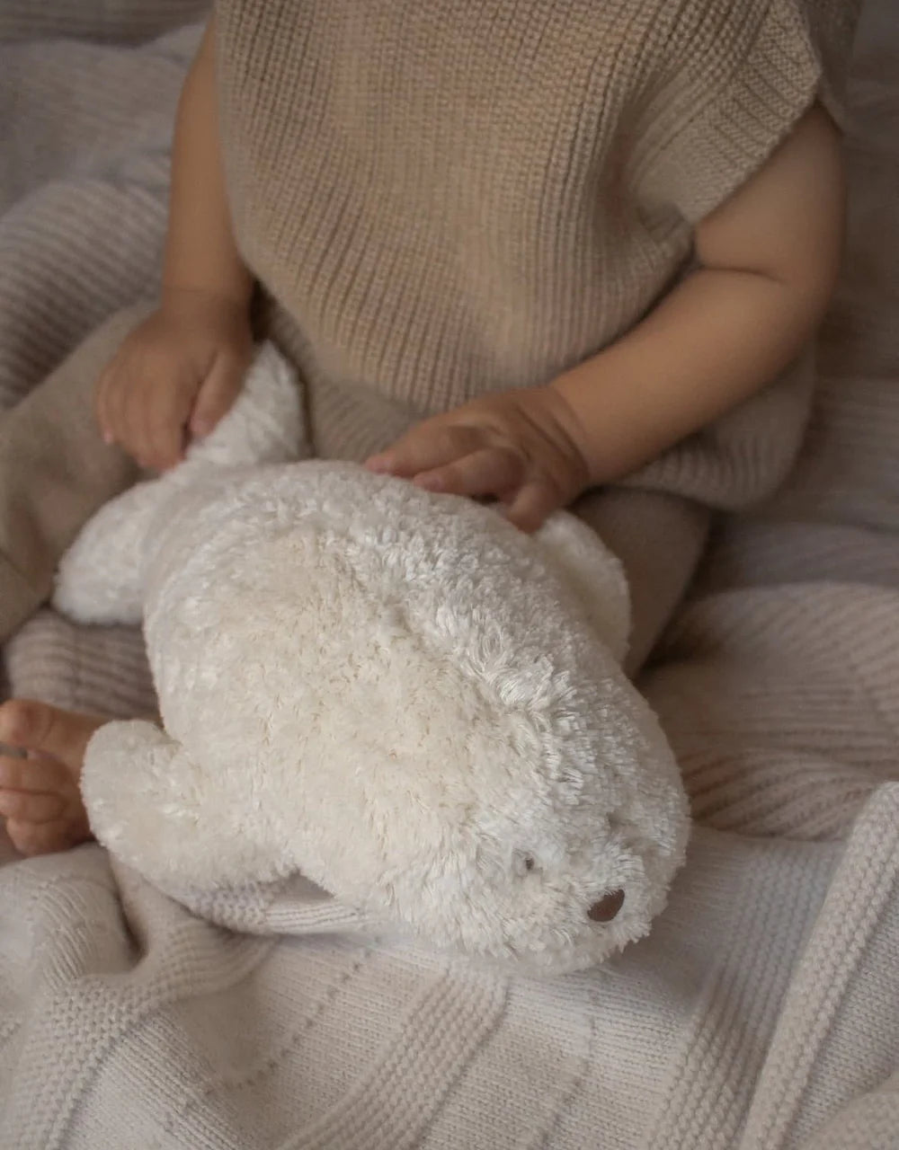 Moonie Bear | Organic Humming Seal with Night Light - Polar