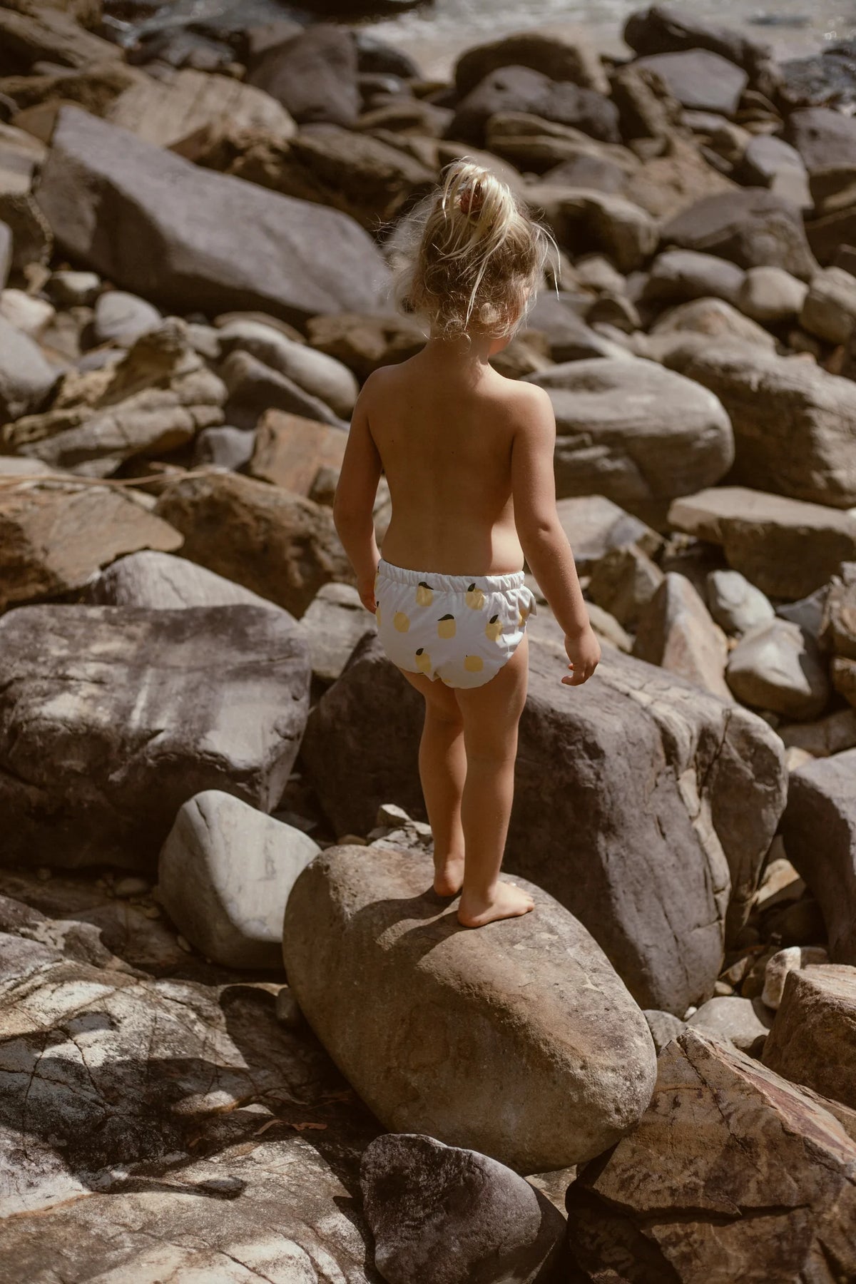 Pekpi Reusable swim nappy with a lemon pattern