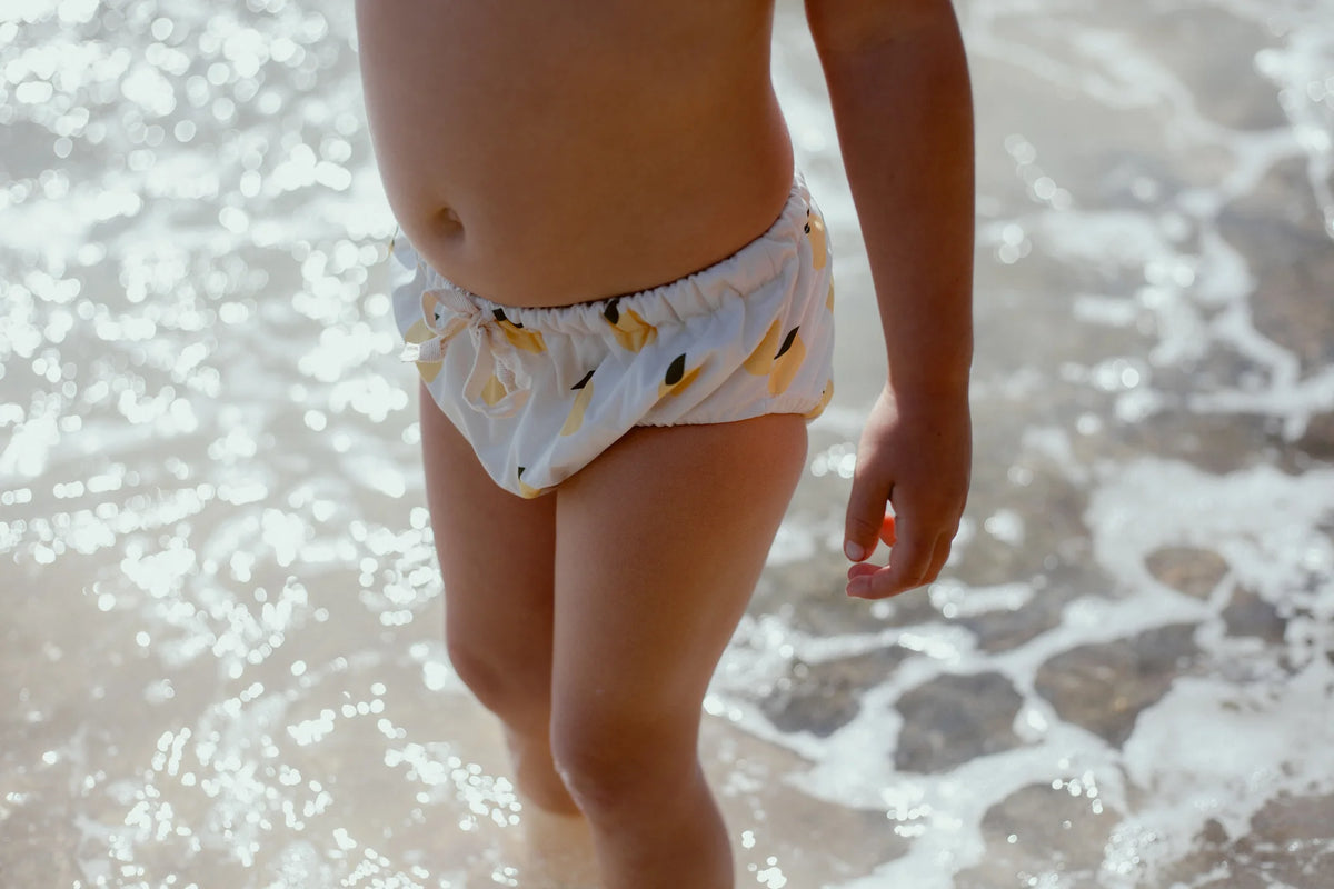 Pekpi Reusable swim nappy with a lemon pattern