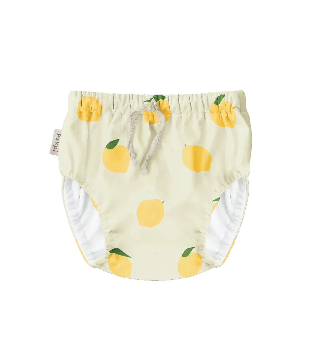 Pekpi Reusable swim nappy with a lemon pattern
