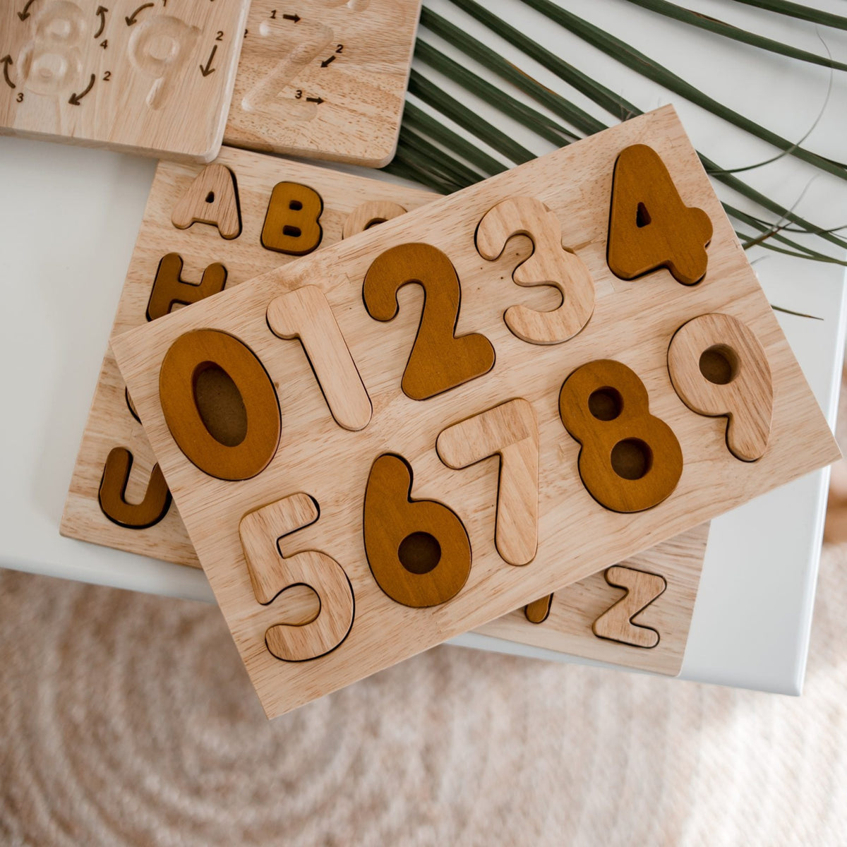 Wooden Toys | Natural Wooden Number Puzzle for Baby