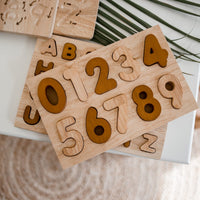 Wooden Toys | Natural Wooden Number Puzzle for Baby