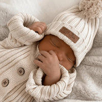 Ribbed Beanie | Honey MilkLITTLE B'S NURSERYBaby Clothing