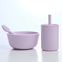 Rommer Children's Diner Set - Lilac | Includes Silicone Plate, bowl, spoon and sippy cup