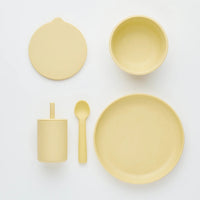 Rommer children's dinner set - pina | Silicone plate, bowl, spoon and sippy cup