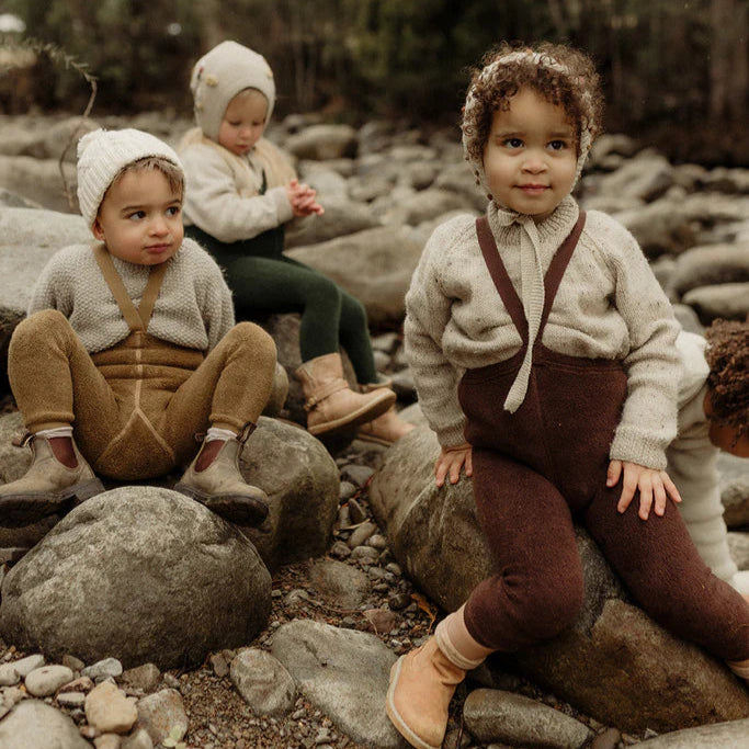 Silly Silas | Baby and Children's Clothing  | Footless Tights | Teddy Tights- Acorn Brown 