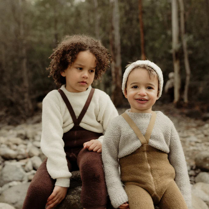 Silly Silas | Baby and Children's Clothing  | Footless Tights | Teddy Tights- Acorn Brown 