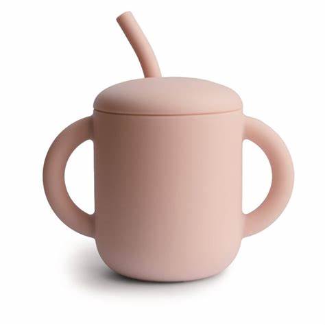 Sippy Cup with Straw Pink | Starting Solids Australia | Mushie