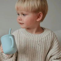 Sippy Cup with Straw Powder Blue | Starting Solids | Mushie