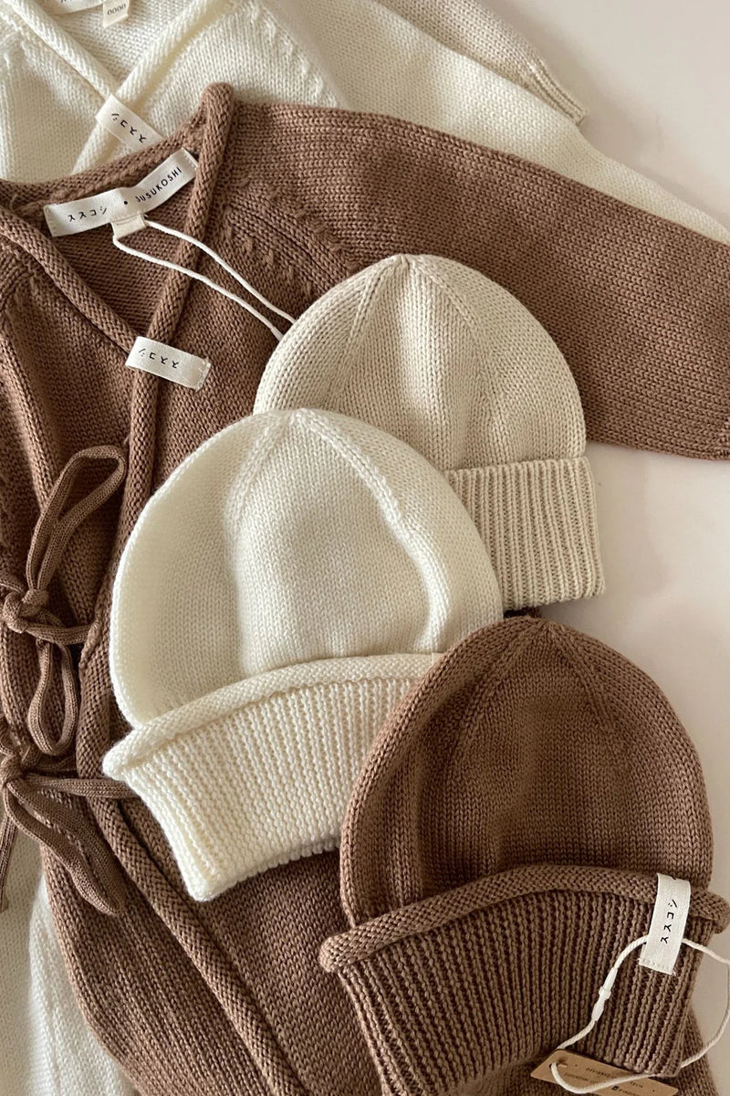 Susukoshi | Merino Wool Baby Beanie - Mocha