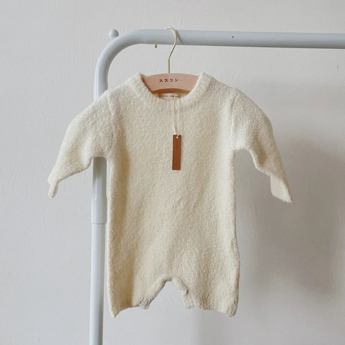 Susukoshi | Knit Baby Romper - White