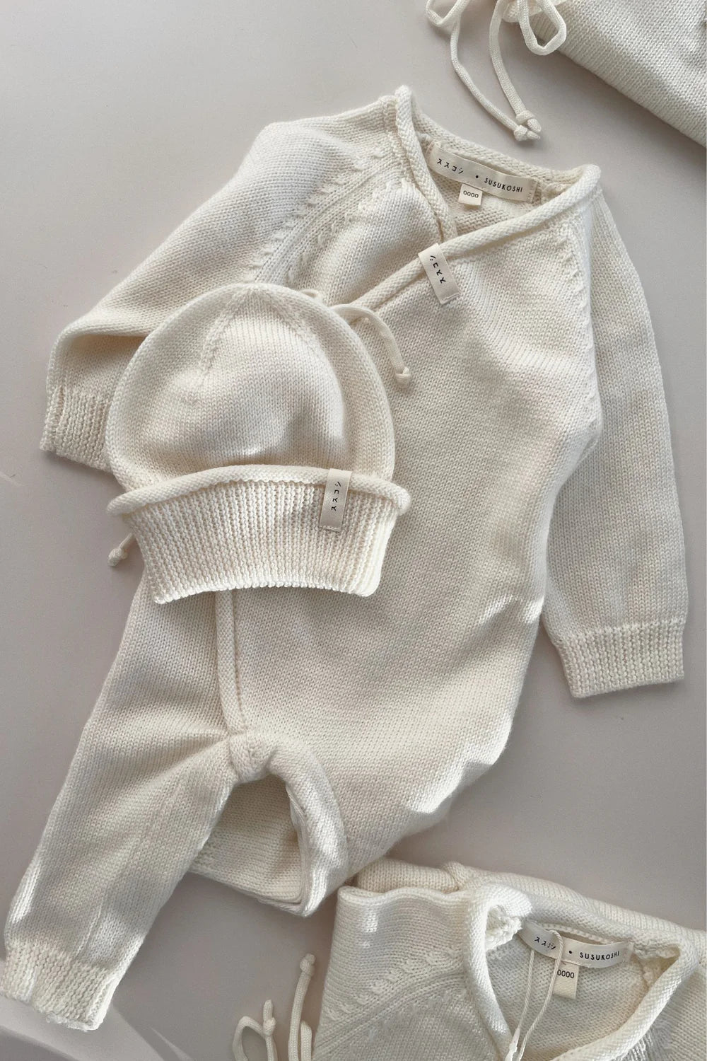 Susukoshi | Merino Wool Baby Romper - White